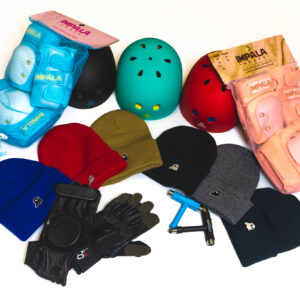 Helmets, Knee Pads, Skate Tool