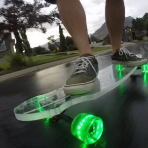 LED Longboard Wheels – Clear GREEN 70mm