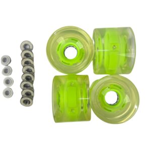 LED Longboard Wheels – Clear GREEN 70mm