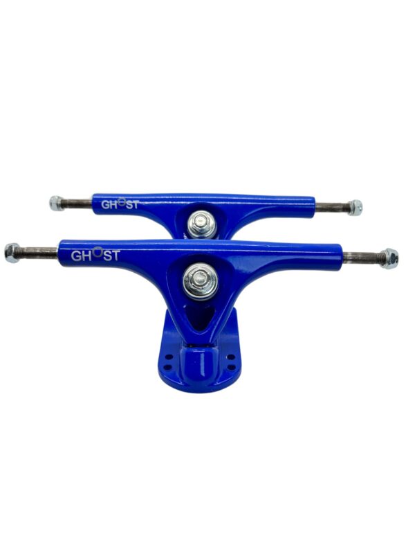 Longboard Trucks – Blue 180mm/50° (Set of 2) – Reverse Kingpin Upgrade your ride with our Blue 180mm/50° Reverse Kingpin Longboard Trucks—designed for smooth cruising, effortless carving, and ultimate control. Whether you're into longboard dancing, downhill riding, or casual cruising, these high-quality trucks provide the perfect balance of stability and responsiveness. Key Features: ✔ Reverse Kingpin Design – Ideal for longboards, offering better maneuverability and stability. ✔ 180mm Hanger Width – A versatile size that fits most longboards for a smooth and controlled ride. ✔ 50° Baseplate Angle – Provides optimal carving and turning capabilities for all riding styles. ✔ Durable Aluminum Construction – Lightweight yet strong for a long-lasting, reliable performance. ✔ Smooth & Controlled Turns – Perfect for beginners and experienced riders alike. ✔ Available in Multiple Colors – Customize your setup with a variety of vibrant options. Upgrade your longboard setup with these premium reverse kingpin trucks and experience next-level performance. Choose your favorite color and ride with confidence! 🛹 Shop now at GhostBoards.com and complete your perfect longboard setup!