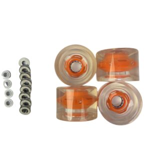 LED Longboard Wheels – Clear Orange (70mm/78a)