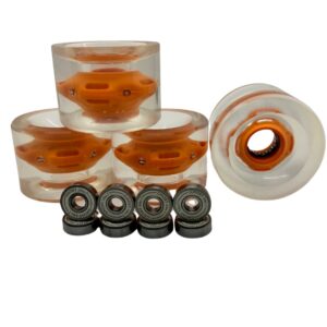 Ghost LED Longboard Wheels – Clear Orange (70mm/78a)