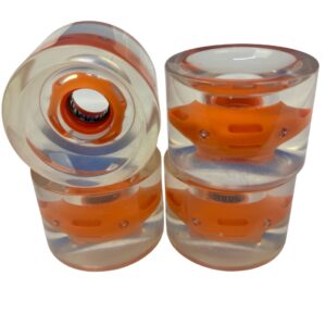 LED Longboard Wheels – Clear Orange (70mm/78a)