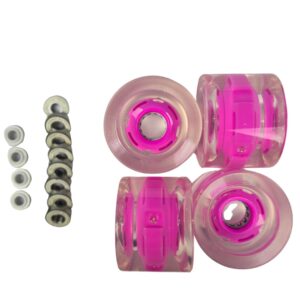 Ghost LED Longboard Wheels – Clear Pink (70mm/78a)