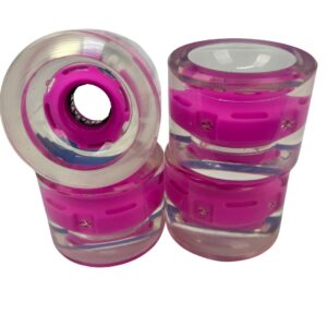 LED Longboard Wheels – Clear Pink (70mm/78a)