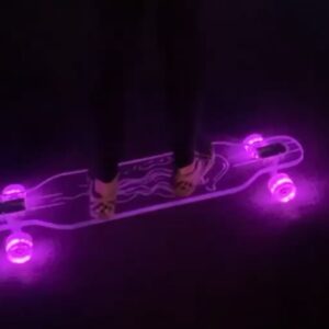 LED Longboard Wheels – Clear Pink (70mm/78a)