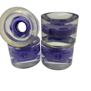 LED Longboard Wheels – Clear Purple (70mm/78a)