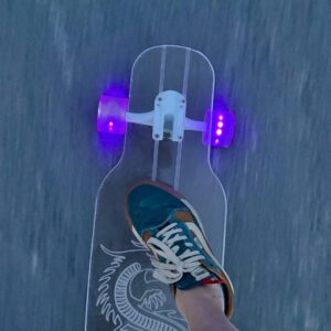 LED Longboard Wheels – Clear Purple (70mm/78a)