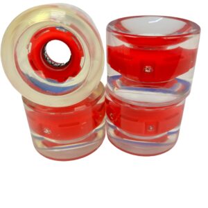 Ghost LED Longboard Wheels – Clear Red (70mm/78a)