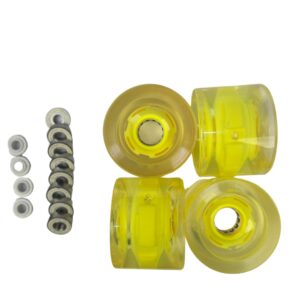 Ghost LED Longboard Wheels – Clear Yellow (70mm/78a)