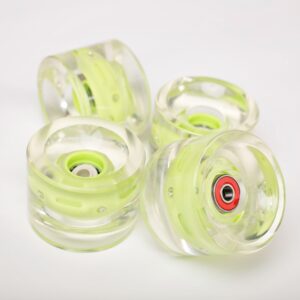 LED Longboard Wheels 70mm Clear Yellow