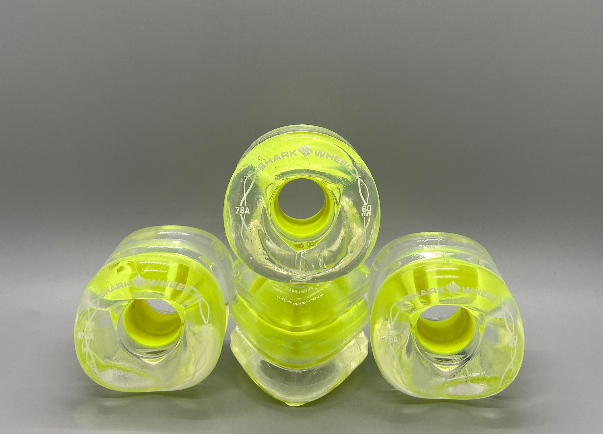 Clear Yellow Shark Wheels 60mm