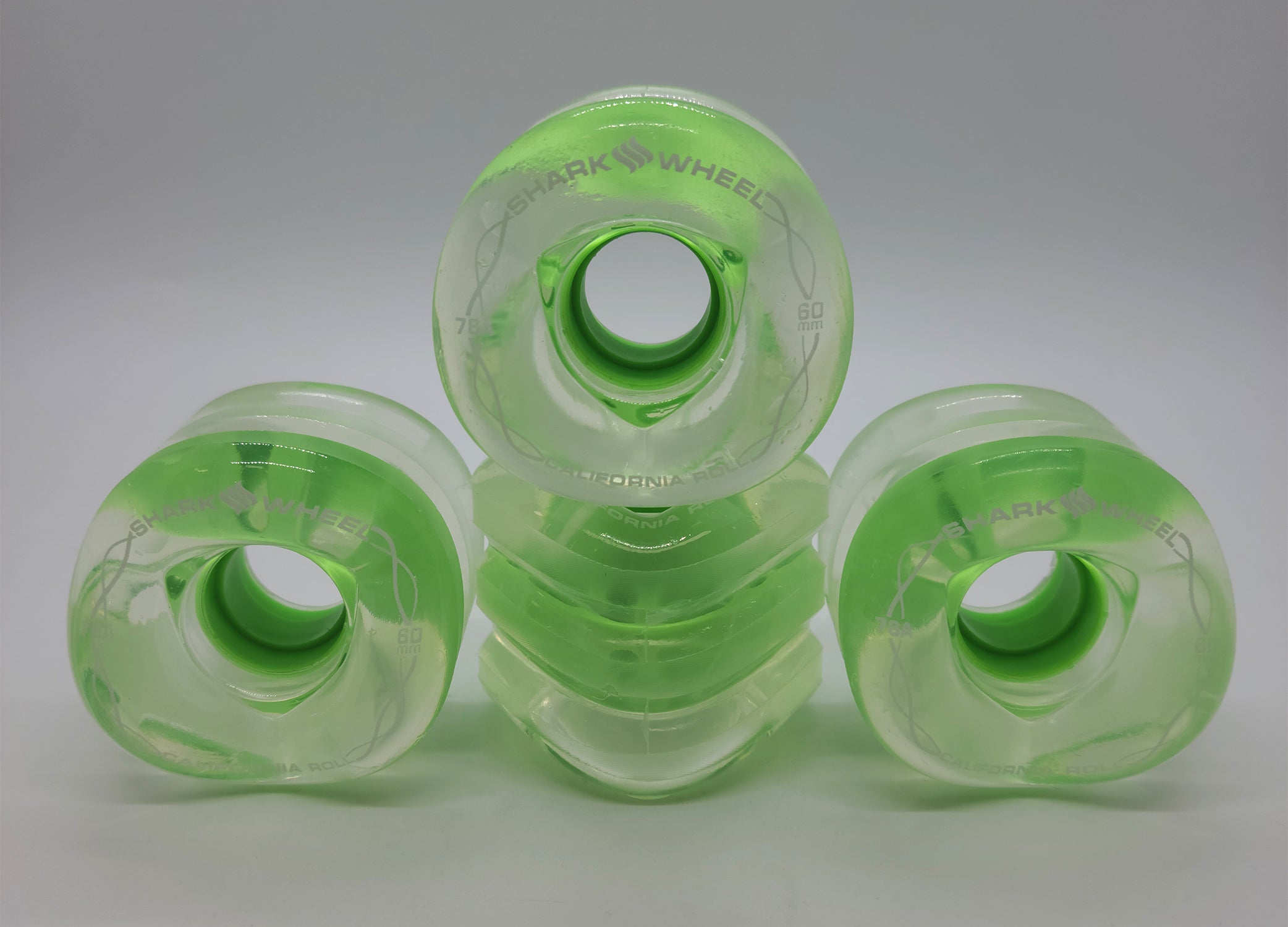 Clear Green Shark Wheels 60mm