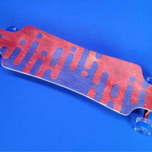 36″ Red and Blue Drip Longboard