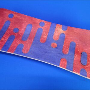 36″ Wood Red and Blue Drip Custom Longboard