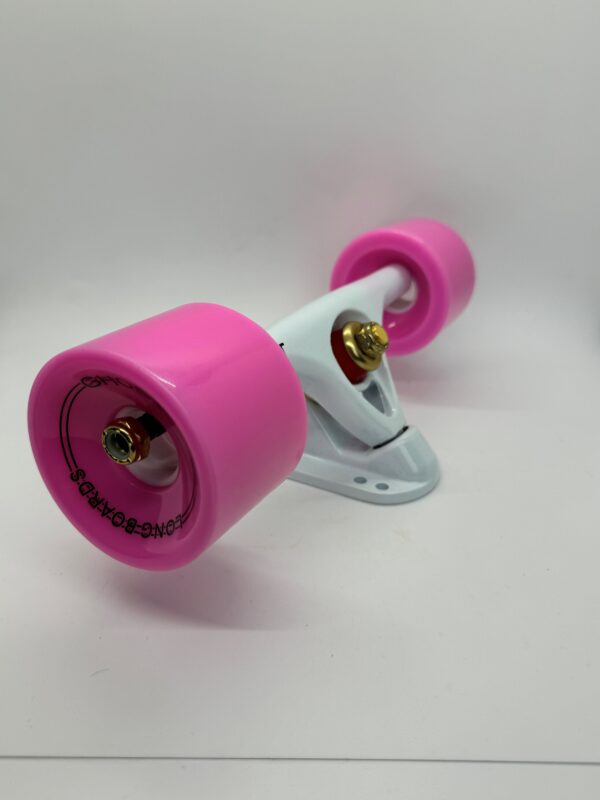 pink wheels white trucks longboards