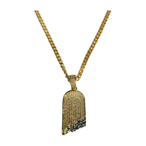 Gold Iced Skate Deck Necklace