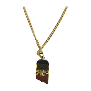 Gold Iced Skate Deck Necklace
