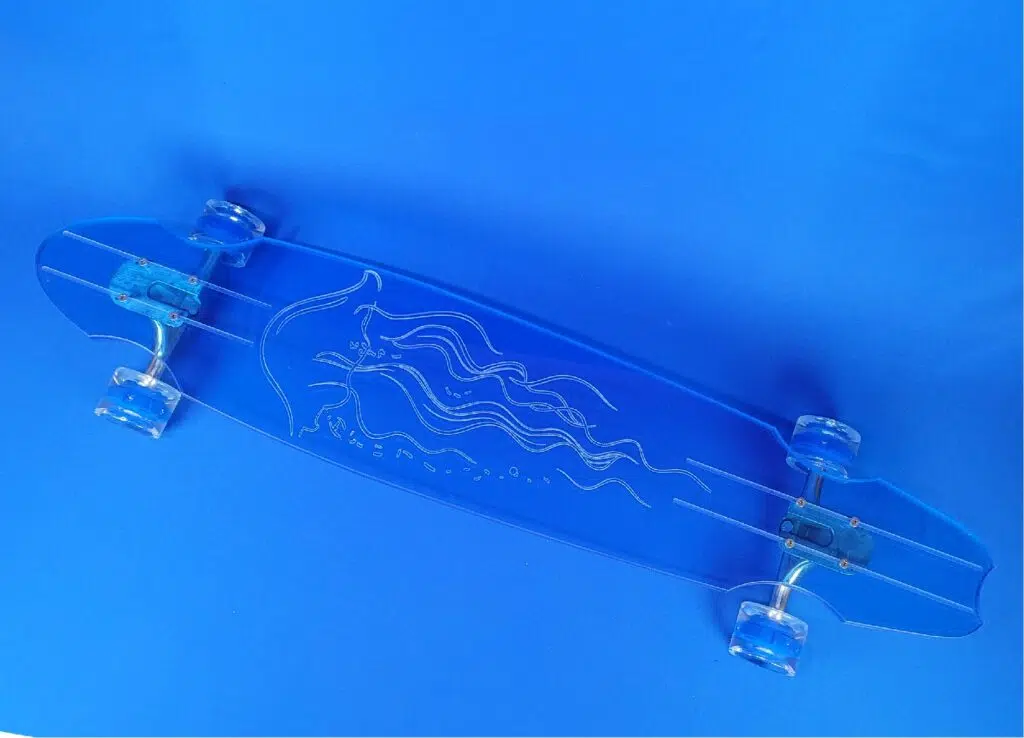 custom skateboard longboard Jellyfish Blue Acrylic