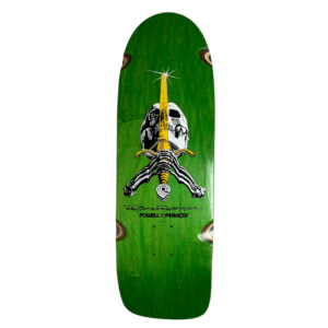 Powell Peralta OG Ray Rodriguez Skull & Sword Reissue Skateboard Deck Green Stain – 10 x 30