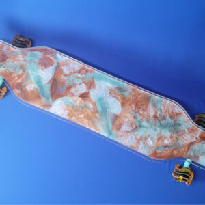 40″ Platypus Blue and Bronze Resin Longboard with 1″ Deck