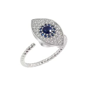 Fidget Ring – Blue Iris w/ Gemstones