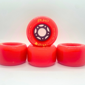 Puka Red Skate/Longboard Wheels 72x53mm 83A (Set of 4)