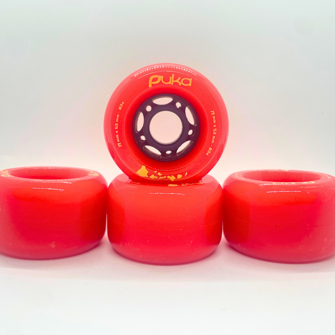 4 Roues De Skateboard PU 60x45mm 78A + Roulements ABEC-9 - Pour Street, Longboard, Pool - Rouge