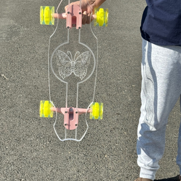 LED longboard wheels yellow. light up wheels skateboards