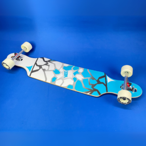 Vibe Ride Longboard – Blue/White | Lightly Scuffed with Castle Trucks & Vibe Ride Wheels (No Brake Kit)