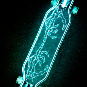 LED Clear Skeleton Hands Acrylic Plexiglass Ghost longboard