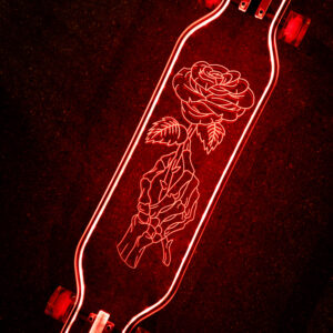 LED Clear Skeleton Rose Acrylic Plexiglass Ghost longboard