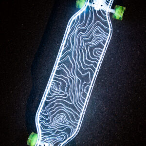 LED Clear Topograph Acrylic Plexiglass Ghost longboard