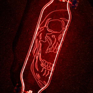 LED Clear Skull Acrylic Custom Longboard