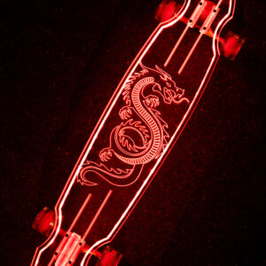 Electric LED Custom Longboard Dragon Design