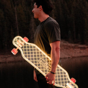 Electric LED Ghost Waffle Custom longboard