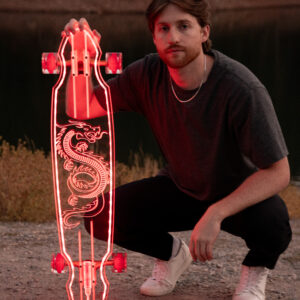 Electric LED Custom Longboard Dragon Design