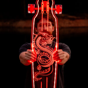 Electric LED Custom Longboard Dragon Design