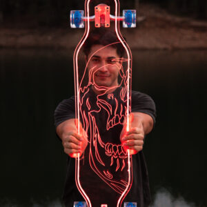 LED Clear Skull Rider Acrylic Plexiglass Ghost longboard