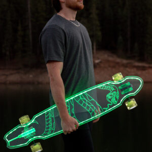 LED Longboard Wheels – Clear GREEN 70mm