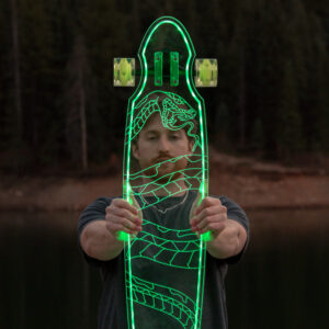 LED Clear Viper Acrylic Plexiglass Ghost longboard