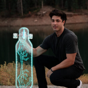 LED Clear Skeleton Hands Acrylic Plexiglass Ghost longboard