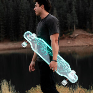 Electric LED Skeleton Hands Custom longboard