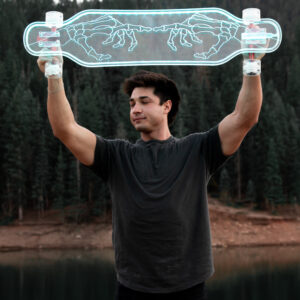 LED Clear Skeleton Hands Acrylic Plexiglass Ghost longboard