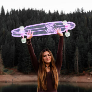 Electric LED Custom Longboard Butterfly Design