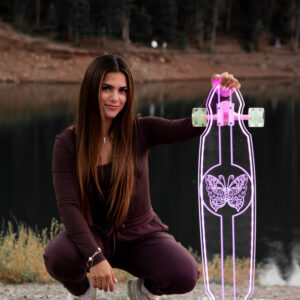 LED Clear Butterfly Acrylic Plexiglass Ghost longboard