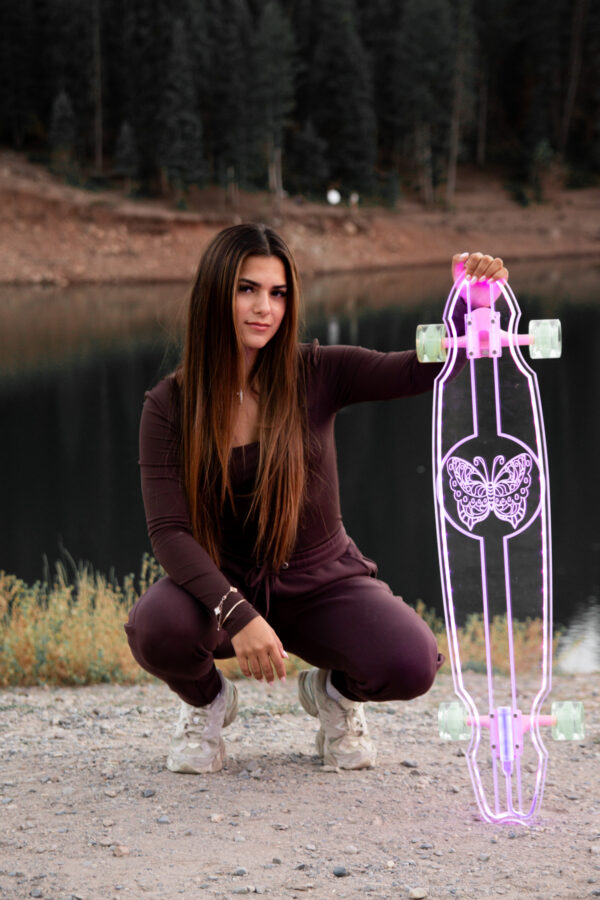 Electric LED Butterfly Custom Longboard