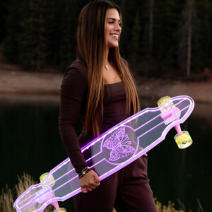 LED Clear Butterfly Acrylic Plexiglass Ghost longboard