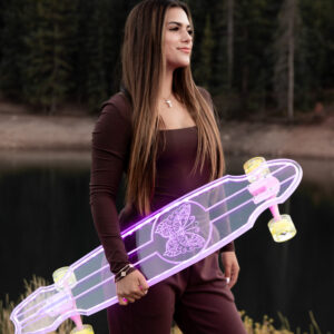 Electric LED Custom Longboard Butterfly Design