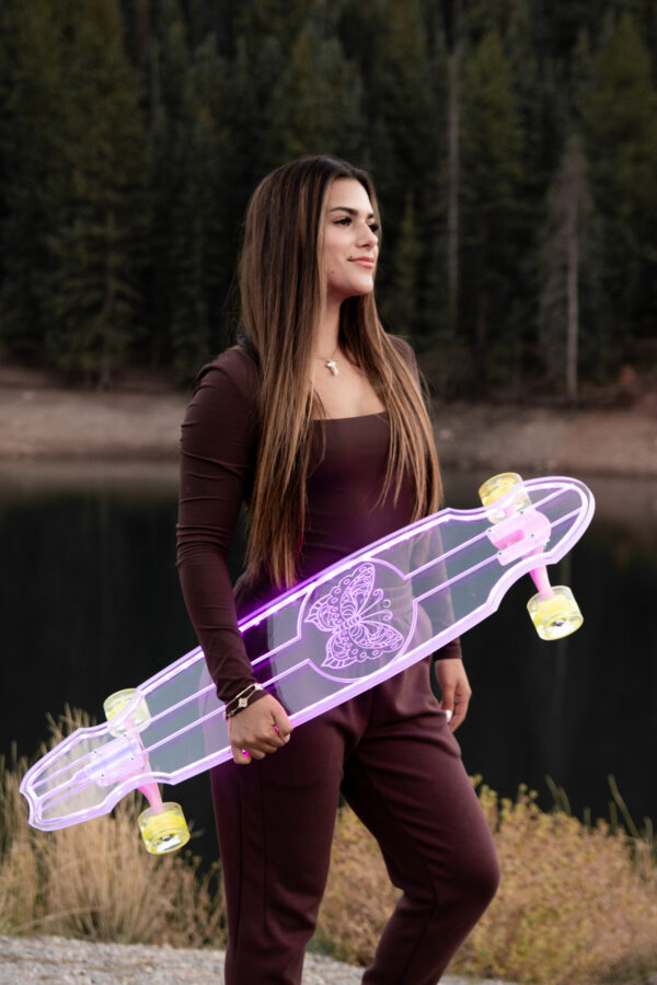 Electric LED Butterfly Custom Longboard